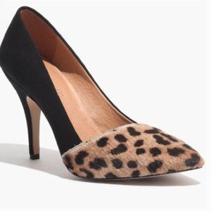 Madewell Mira Pump High Heel Leopard Print Black